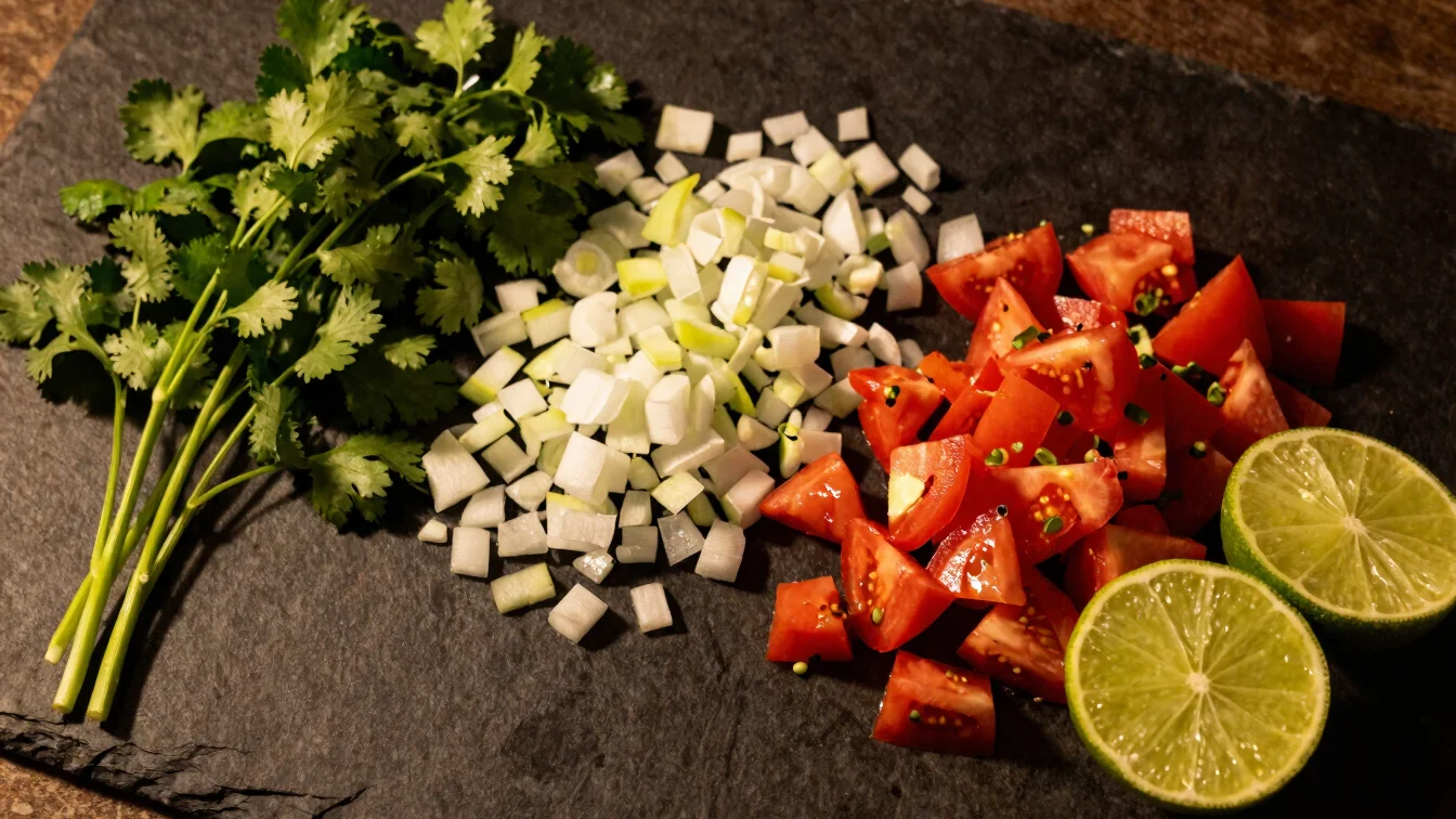 Close view of fresh salsas, chips, and a pitcher of agua fresca o